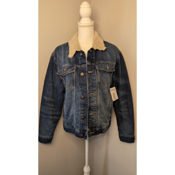 Wrangler Other - Nwt Wrangler western rancher barn denim Sherpa jacket sm